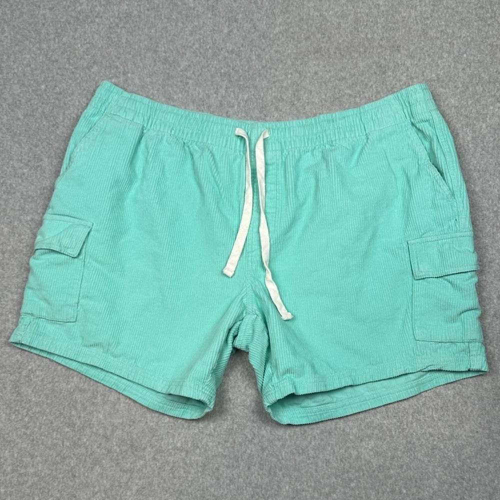 No Boundaries NOBO Shorts Mens 2XL Aqua Green Corduroy Cargo 6"‎ Surfer Baggy
